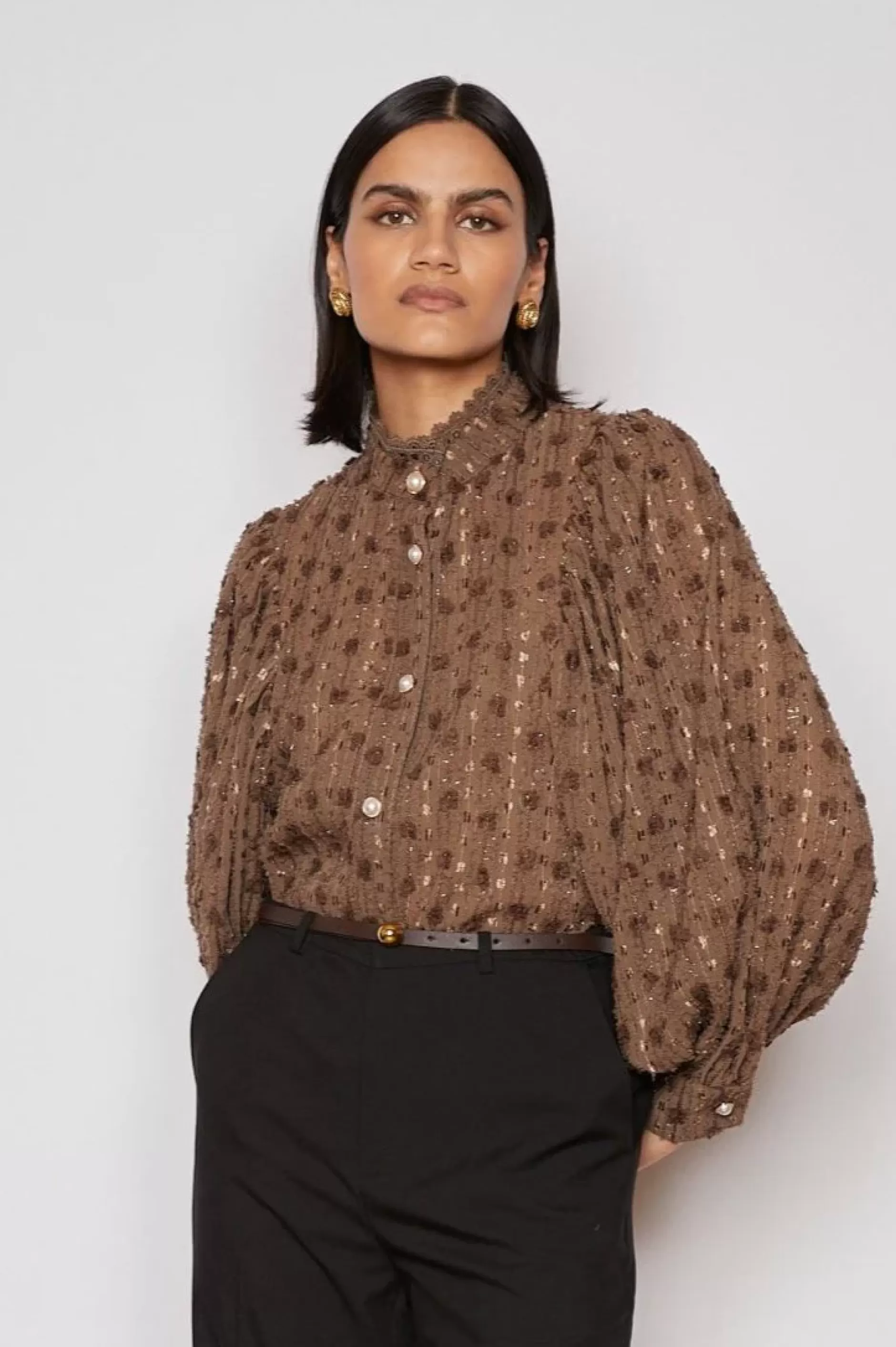 Jovonna London Tops | The Party Edit^BLAIR BLOUSE BROWN