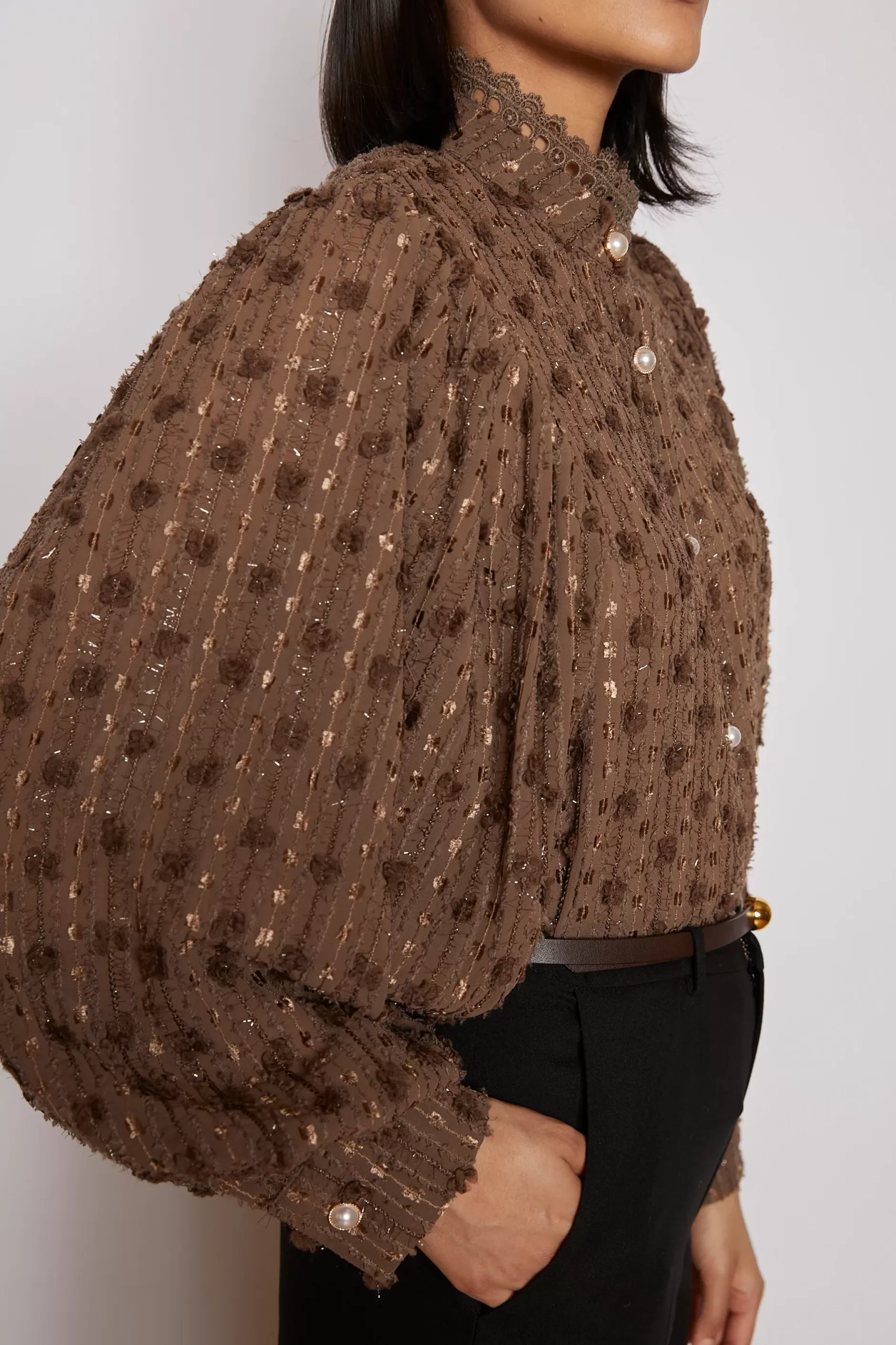 Jovonna London Tops | The Party Edit^BLAIR BLOUSE BROWN