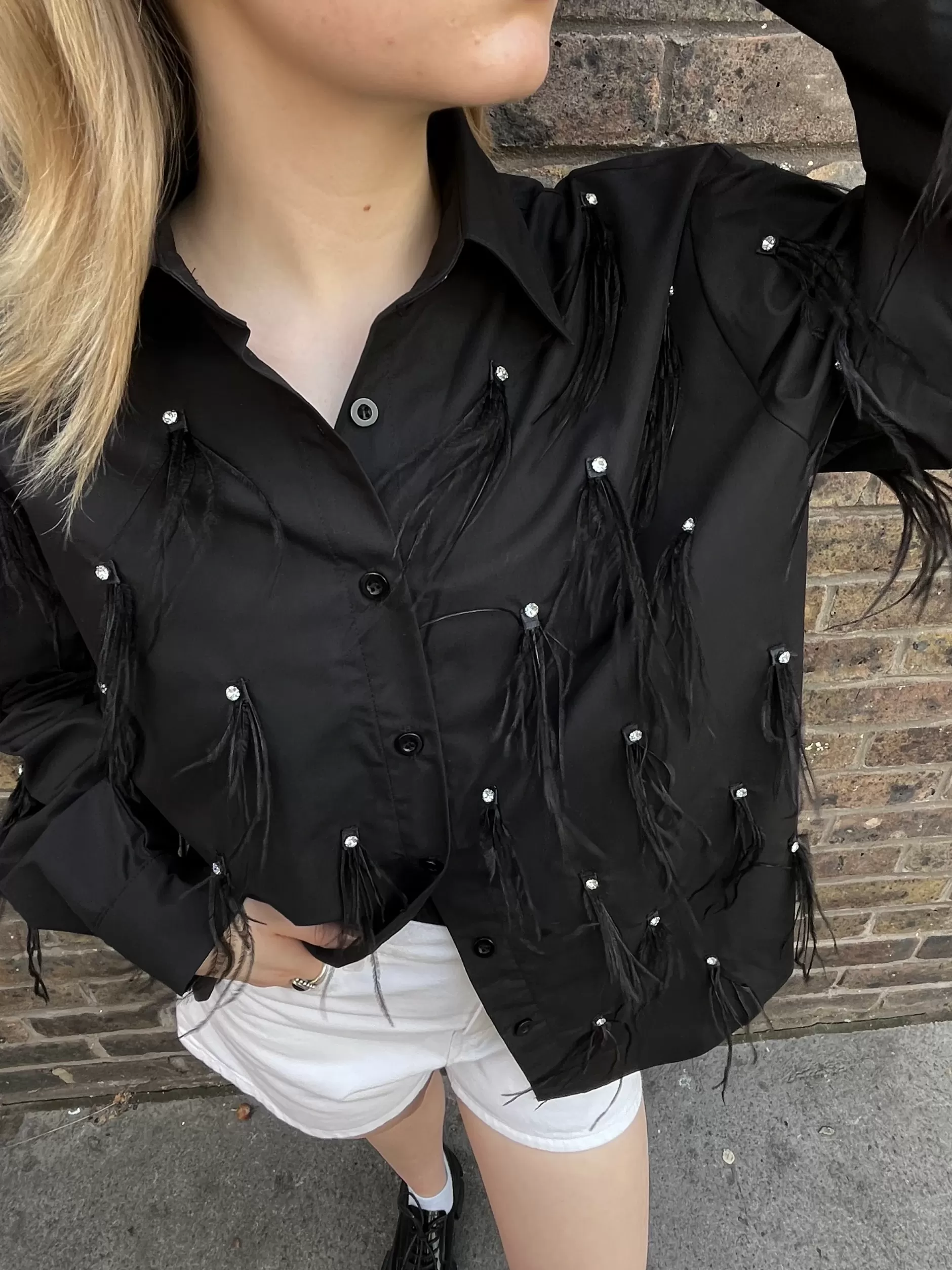 Jovonna London Tops | The Party Edit^FEA SHIRT BLACK