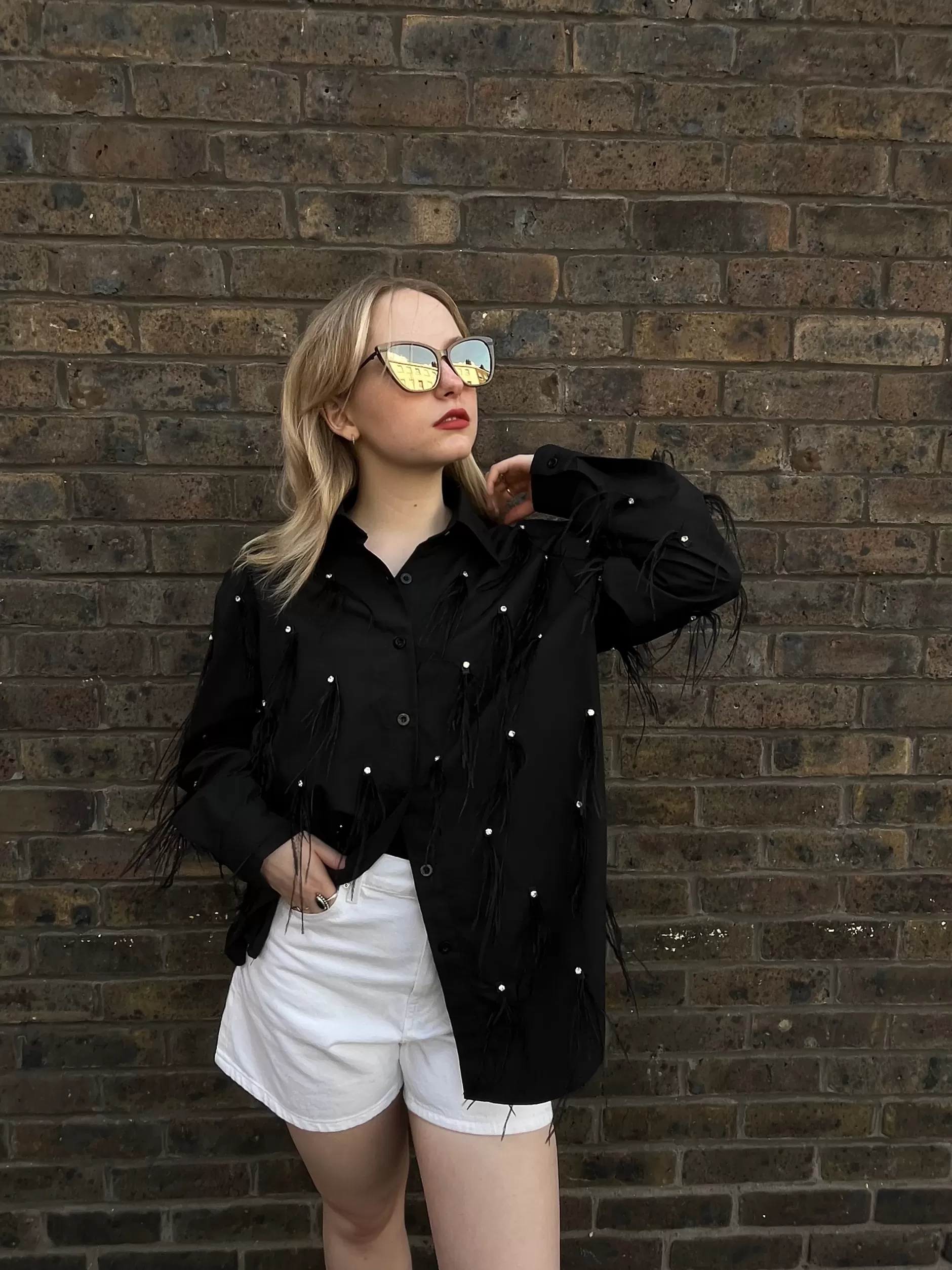 Jovonna London Tops | The Party Edit^FEA SHIRT BLACK