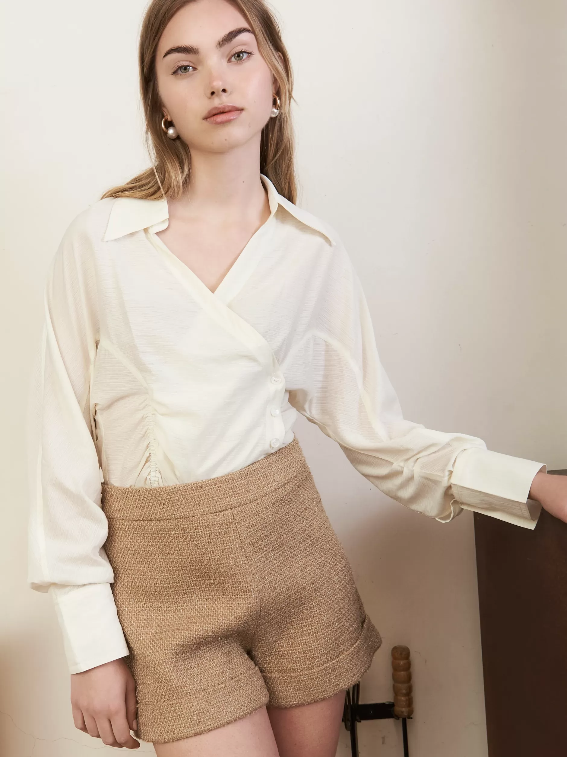 Jovonna London Tops^FLORA BLOUSE BEIGE