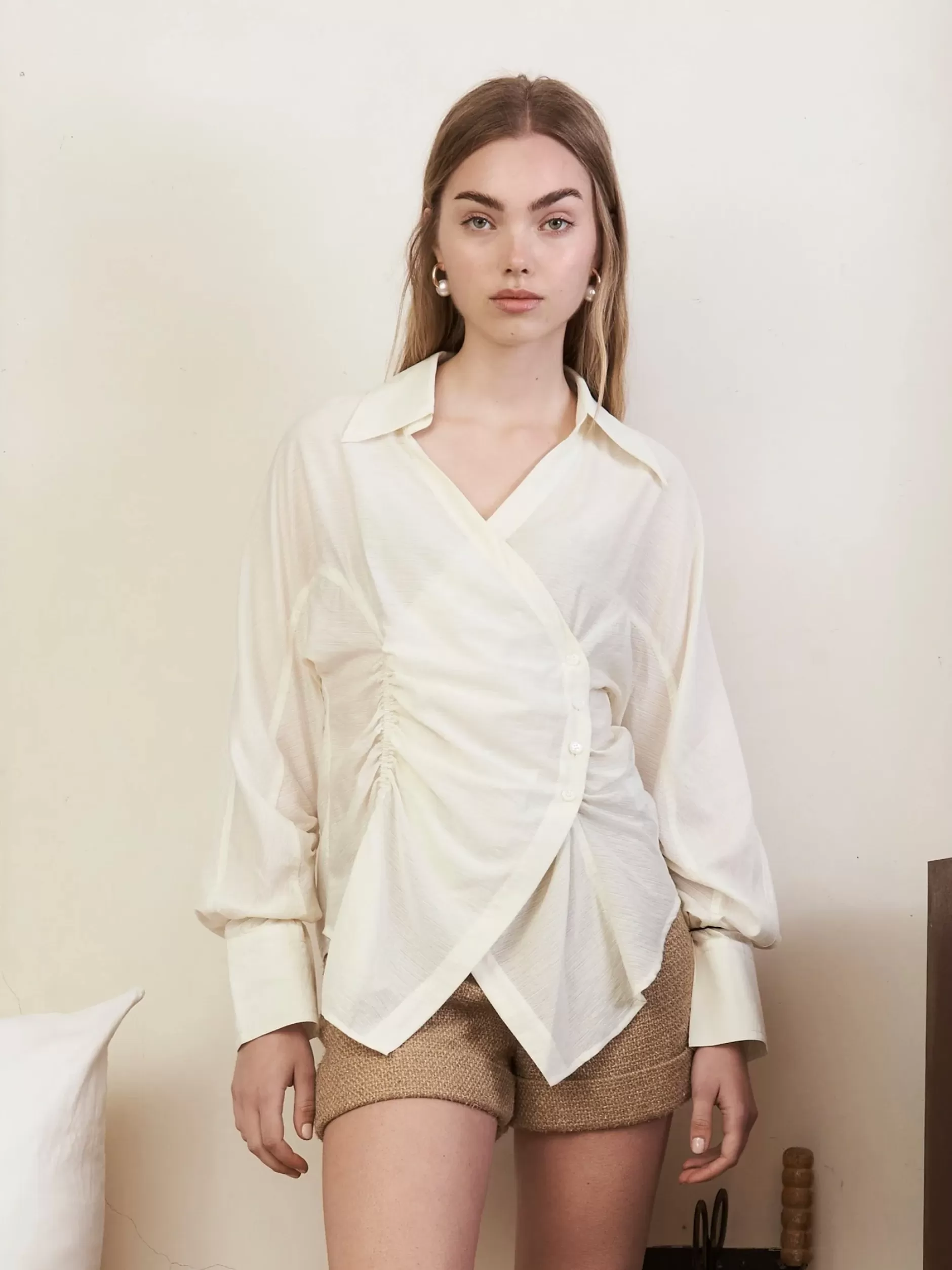 Jovonna London Tops^FLORA BLOUSE BEIGE