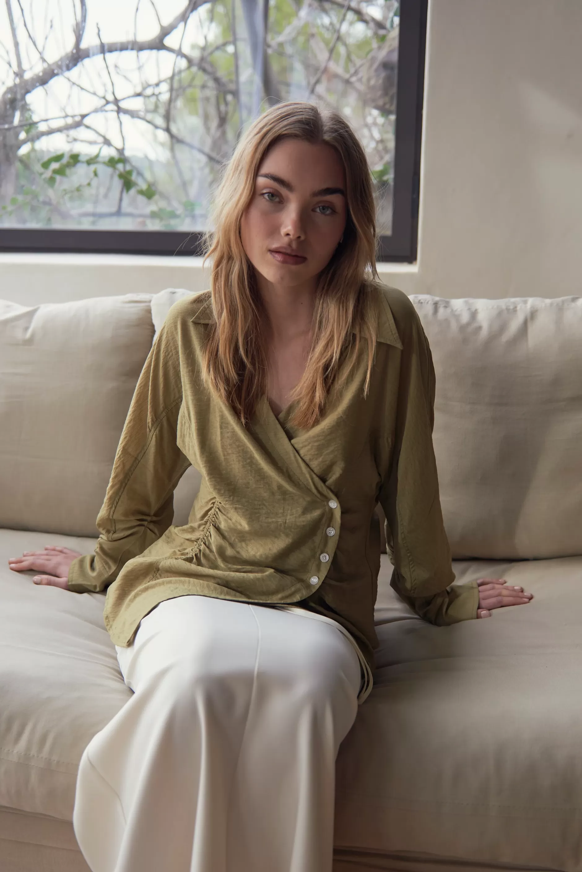 Jovonna London Tops^FLORA BLOUSE GREEN