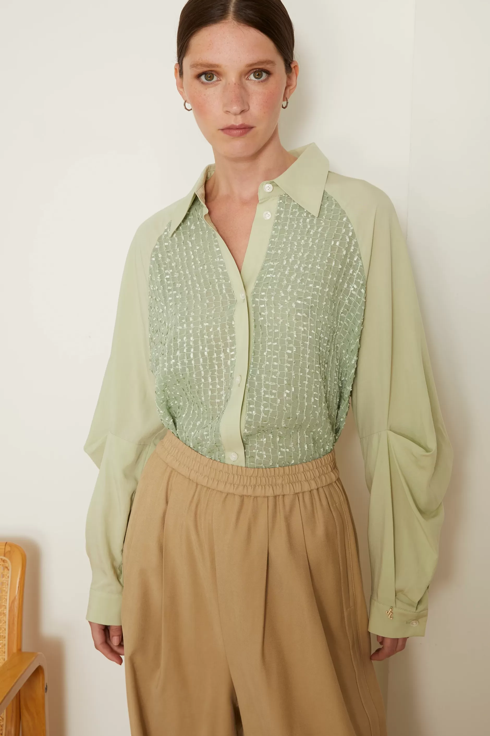 Jovonna London Tops^FREYA SHIRT GREEN