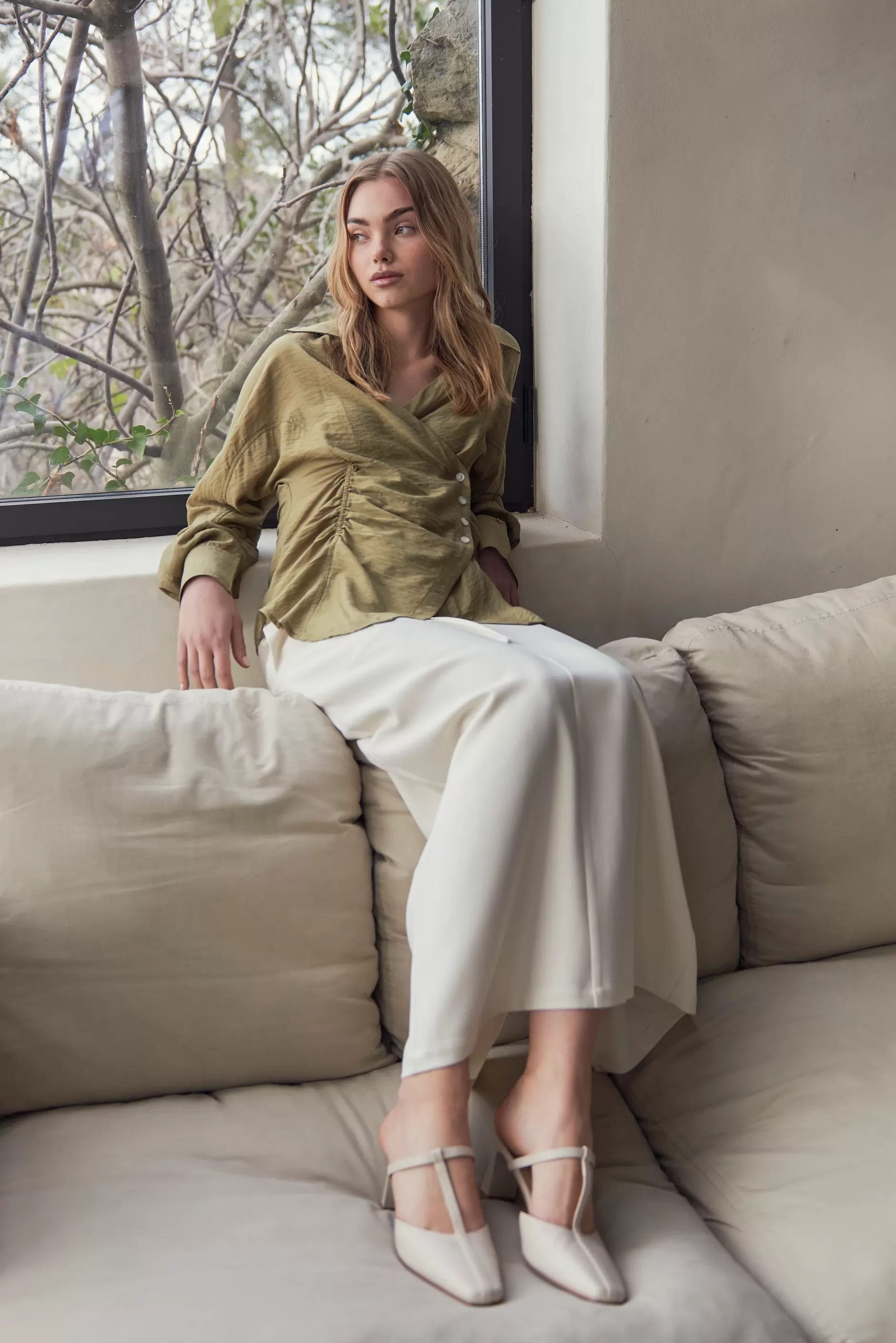 Jovonna London Bottoms^RACHEL SKIRT CREAM