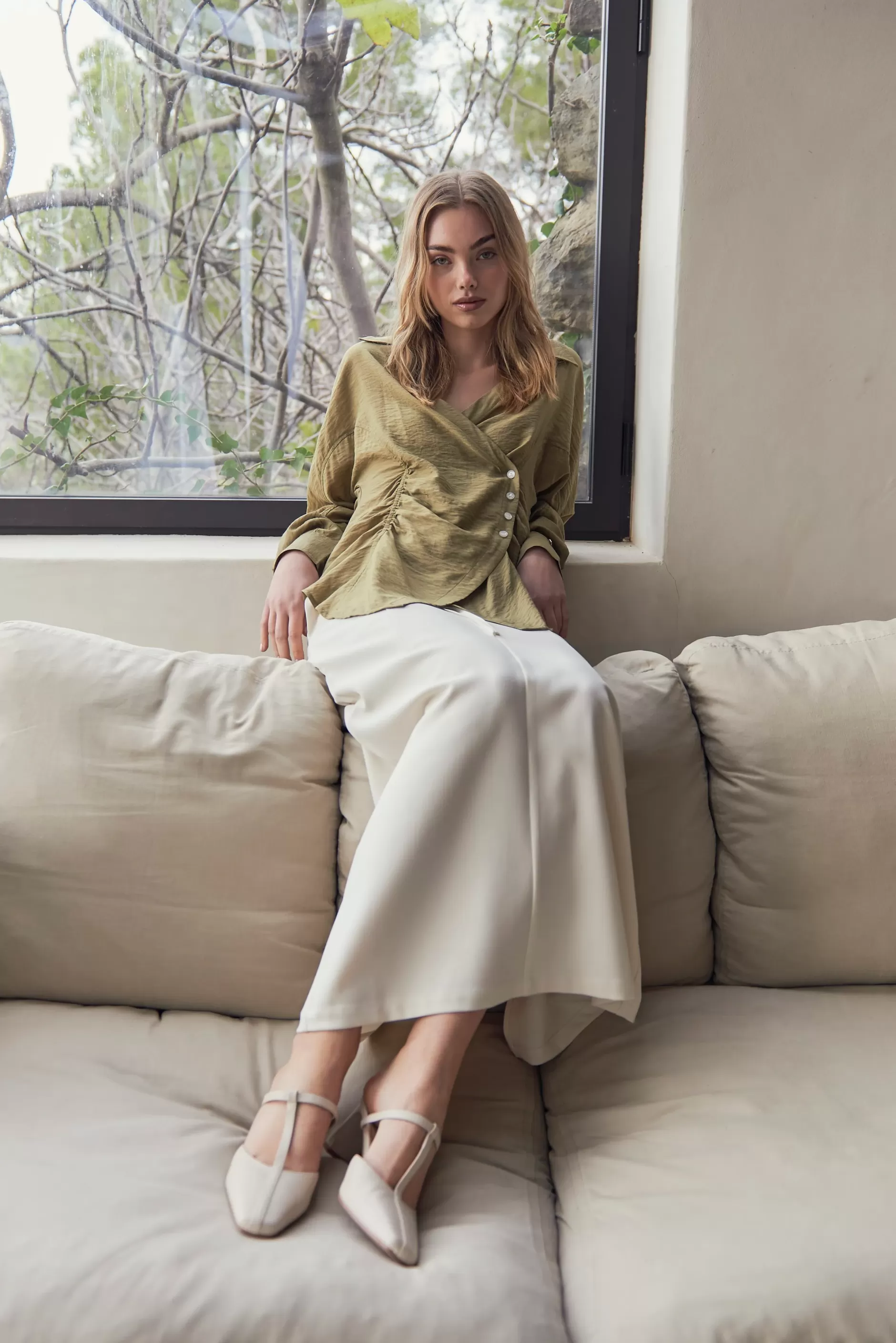 Jovonna London Bottoms^RACHEL SKIRT CREAM