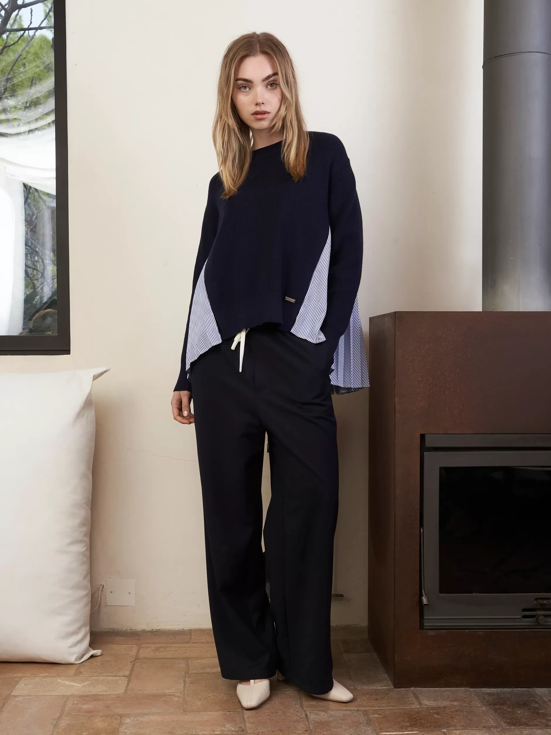 Jovonna London Bottoms^ROMA TROUSERS NAVY