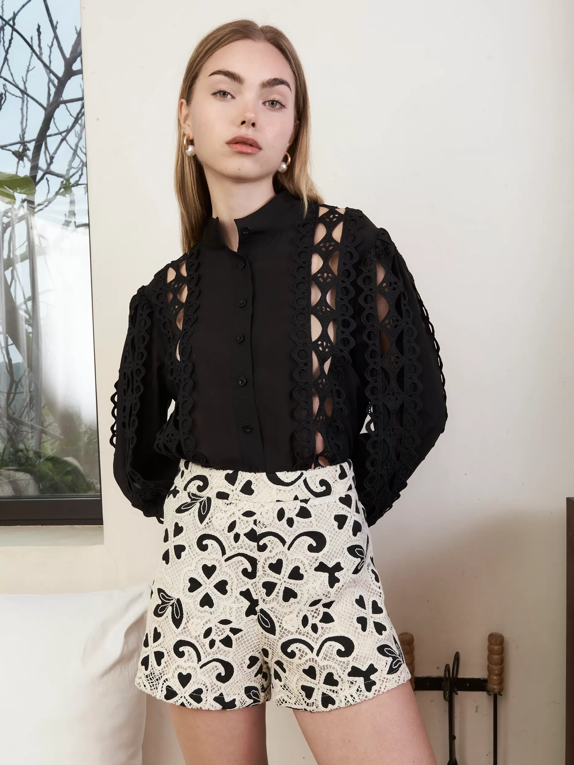 Jovonna London Tops^ROSE BLOUSE BLACK