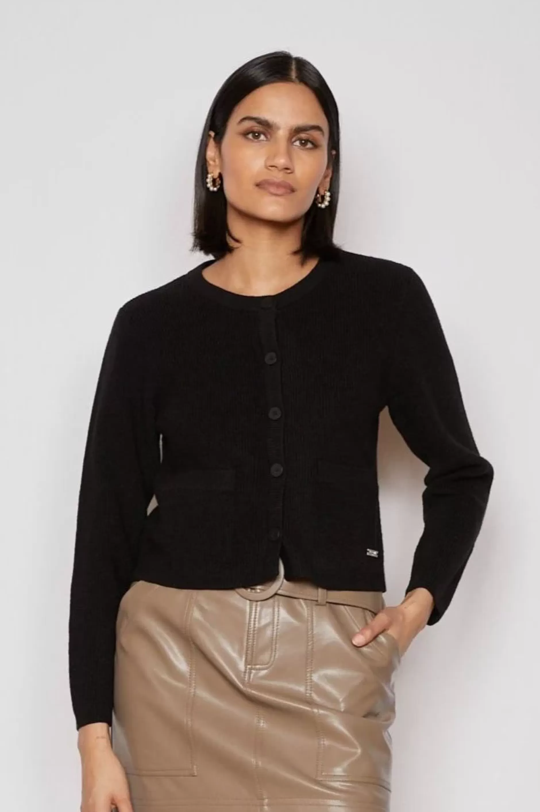 Jovonna London Knitwear^SUKI CARDIGAN BLACK