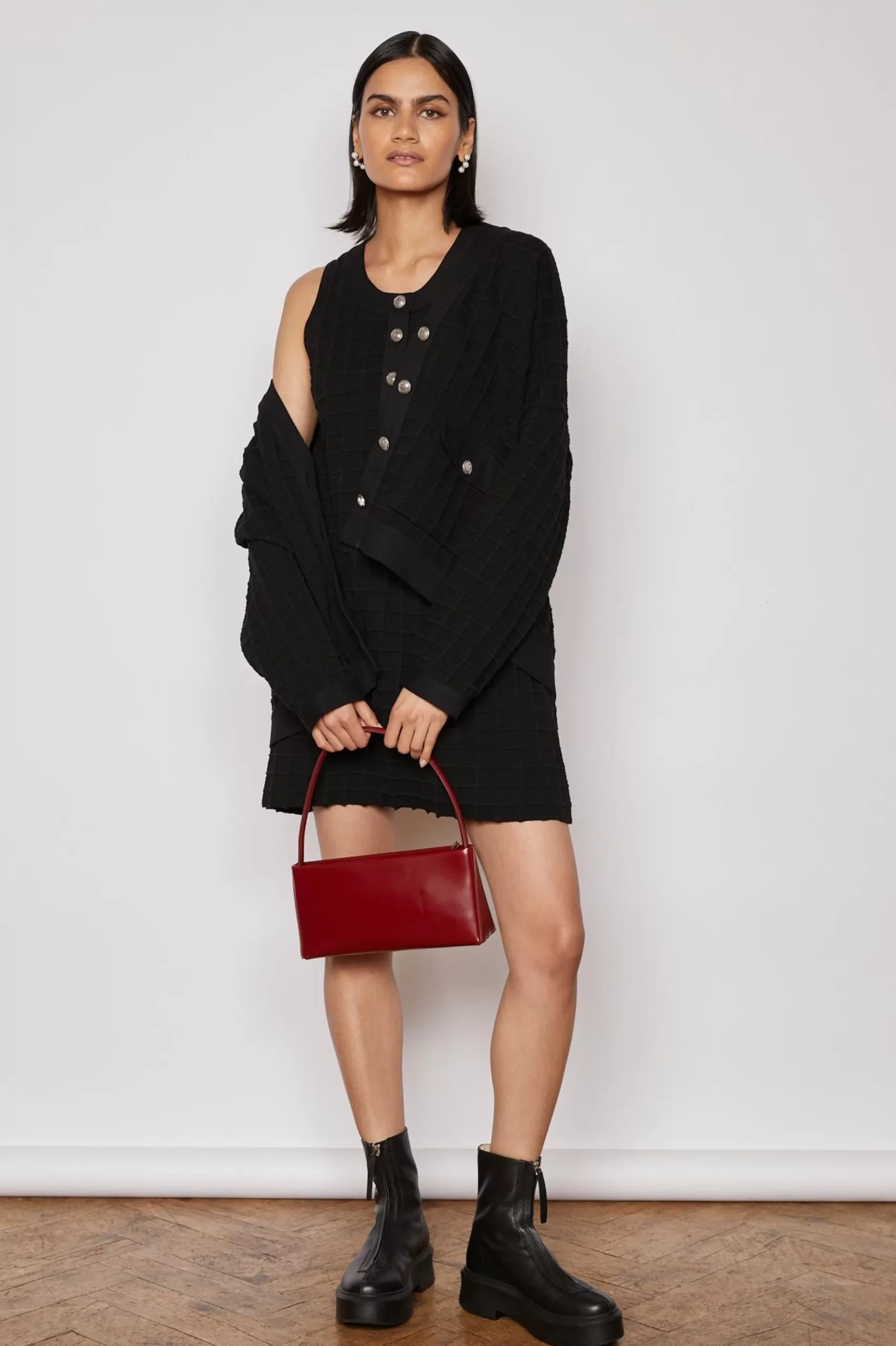 Jovonna London Knitwear^SUMMER CARDIGAN BLACK