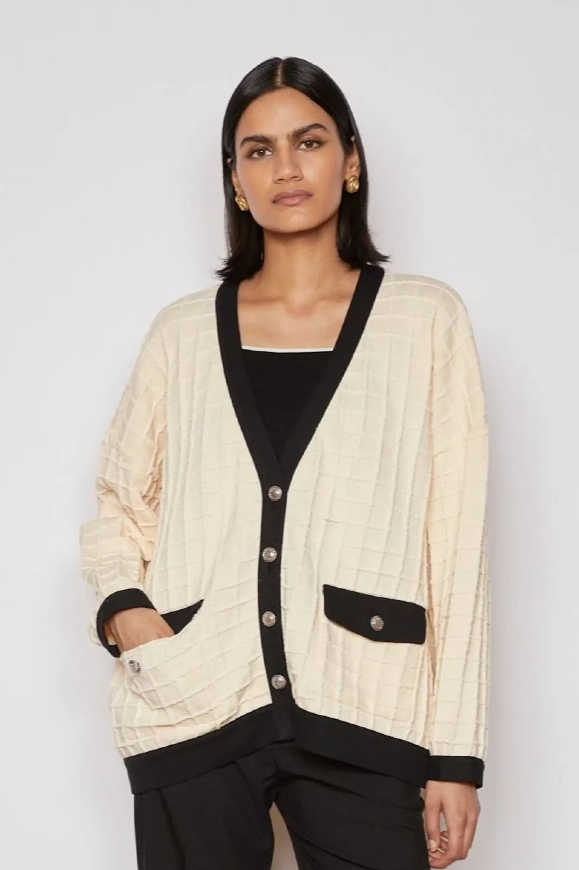 Jovonna London Knitwear^SUMMER CARDIGAN CREAM