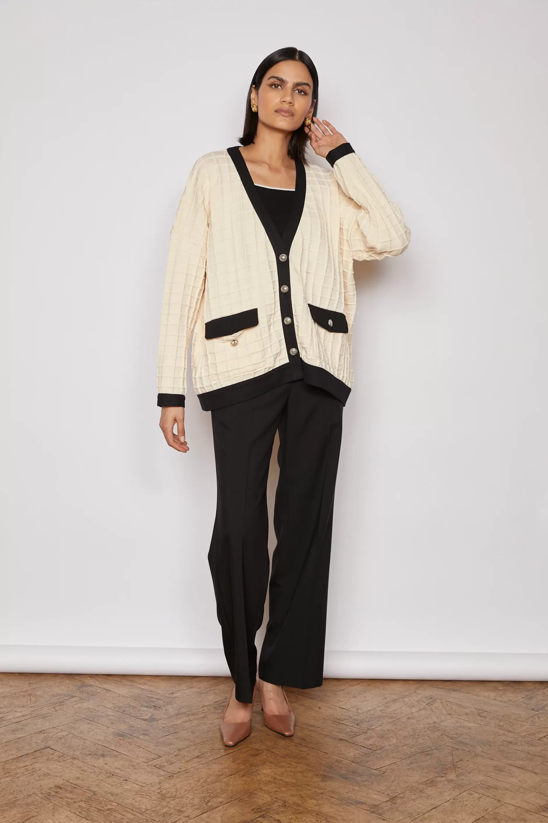 Jovonna London Knitwear^SUMMER CARDIGAN CREAM